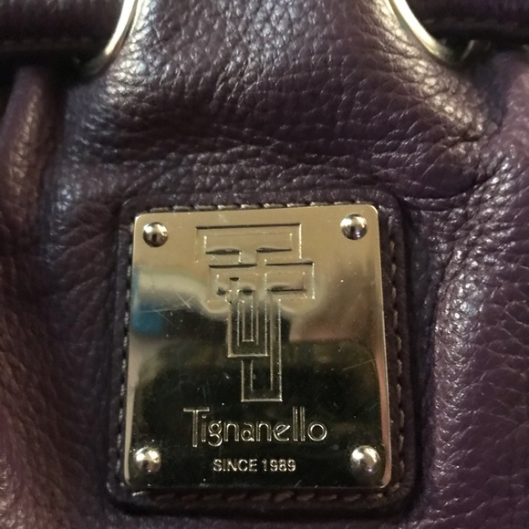 TIGNANELLO Purple/Leather Handbag - Great Cond. - Picture 4 of 4